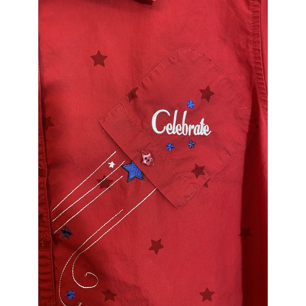 Tigger Disney Women Red Short‎ Sleeve Embroidered "Celebrate" Shirt  22W/24W - Picture 4 of 9